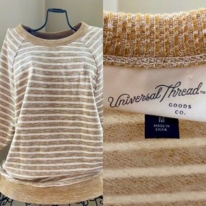 Universal Thread Striped Sweater Half Sleeve Top